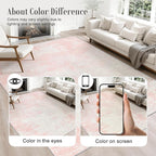 3x10 Washable Runner Rug：Modern Abstract Soft Carpet Pink White | - Image 4