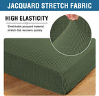 H.VERSAILTEX Super Stretch Individual Chaise Cover Sectional Couch Covers for L Shaped Sofa Both Left/Right Featuring Thick Jacquard Textured Twill Fabric (1 Piece Chaise Cover, Bronze Green)