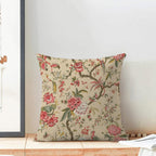 CXMEIFLY Spring Floral Birds Pillow Covers 16 x 16 Inch Set of 2 for Chinoiserie Flowers Decor Throw Pillows Pink Red Plant Outdoor Decorative Cushion Cases for Couch Bed Decorations