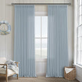 Extra Long Dusty Blue Linen Curtains 120 Inches Long 2 Panels | Coastal Sky Blue by Twodrapes