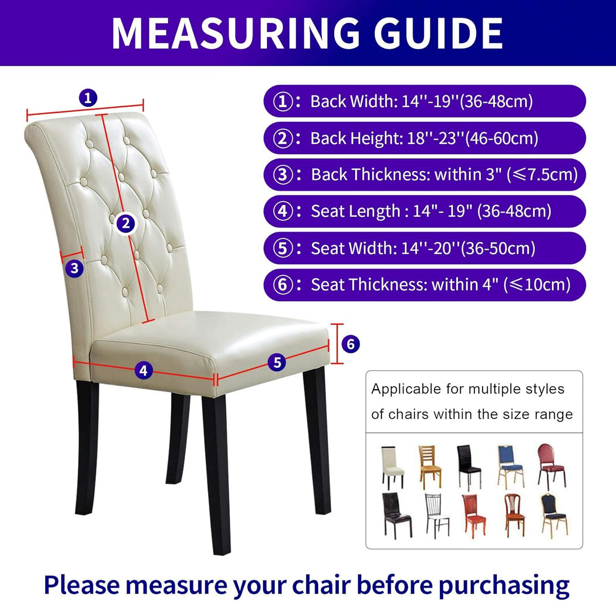Howhic Stretch Chair Covers for Dining Room Set of 6, Removable Washable Dining Room Chair Covers, Dining Chair Slipcovers Seat Protector, Great for Home and Banquet (Pureed Pumpkin, 6 Pack)