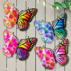 Metal Butterfly Wall Decor, 9.6" Outdoor Wall Decor Metal Yard Art, Flowers Wings Butterfly Outdoor Decor for Garden Patio Fence Outside Living Room Bedroom(4 Pack)