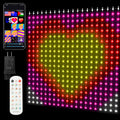 Smart Curtain Lights 400 LED, Color Changing Curtain Lights 6.6ft*6.6ft with APP&Remote,Dynamic DIY Fairy String Light for Bedroom Living Room Backdrop LED American Flag Light Decor