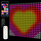 Smart Curtain Lights 400 LED, Color Changing Curtain Lights 6.6ft*6.6ft with APP&Remote,Dynamic DIY Fairy String Light for Bedroom Living Room Backdrop LED American Flag Light Decor