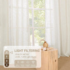 Natural Linen Semi Sheer Curtains 63 Inch - Image 4