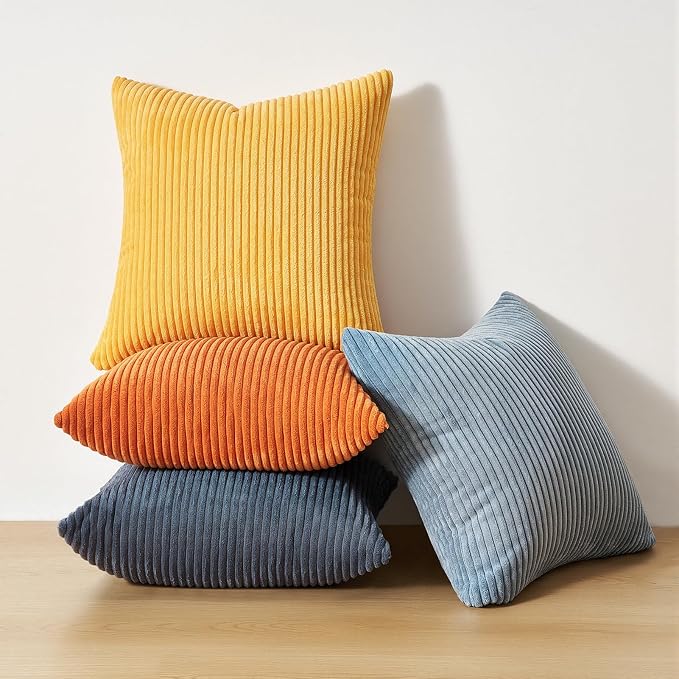Topfinel 22x22 New Blue and Orange Boho Farmhouse Couch Throw Pillows - Image 7