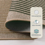 Lahome Modern Rainbow 8x10 Rug, Natural Brown Easy Jute Indoor Outdoor Rug | - Image 4