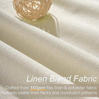 95 Inches Length Cream Colored Custom Blackout Linen Curtains Ivory Cream Pinch - Image 2