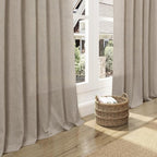 Extra Long 120 Inch Curtains for Living Room Cobblestone Linen Light Filtering - Image 5