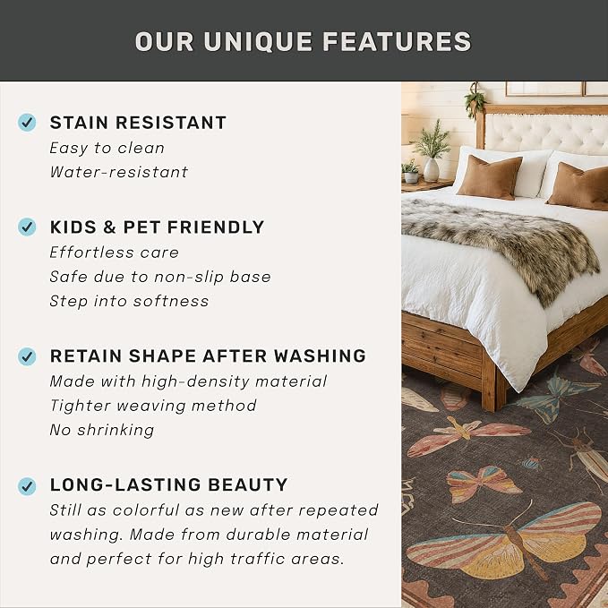 Long Runner Rug 2'6"x10', Washable Non Slip Carpet - Image 6