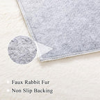 SHACOS 5x7 Ultra Soft Faux Rabbit Fur Area Rug, Non Slip Machine Washable - Image 2