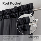 Simplebrand Black Sheer Curtains 120 Inches Long, Extra Long Rod Pocket Solid - Image 6