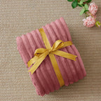 BEDELITE Striped Fleece Throw Blanket, Brick Dust, Soft Cozy, Lightweight Warm - Image 6