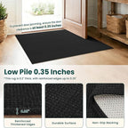 KOZYFLY Black Runners Rugs for Hallway 3x10, Wide Washable Runner Rug, Woven - Image 4