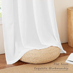NICETOWN White Linen Doorway Curtains 80 inches Long, Grommet Thick Linen Weave - Image 4