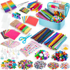 Sundaymot Arts and Crafts Supplies for Kids, 2000+Pcs DIY Craft Kits, Ages 6-10, Unisex, Multicolor, Modern, Includes Oxford Cloth Bag, Safetu Scissors