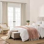 Cream Beige Blackout Curtains 105 Inches Long, Privacy Window Drapes - Image 4