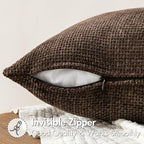 MIULEE Decorative Dark Brown Euro Sham Pillow Covers 24x24 Inch 2 Pack | Modern - Image 4