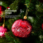 Senjie Red Shatterproof Christmas Ball Ornaments, 32 Pcs, Plastic, Eclectic Style, Wedding & Christmas Occasion