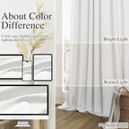 White 100% Blackout Linen Curtains 120 Inch Length 2 Panels Set - Image 7