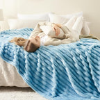 NEWCOSPLAY Fleece Ribbed Cozy Twin Blanket - Image 4