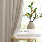 RYB HOME Sheer Curtains 102 inches, Extra Long Floor to Ceiling Curtains | Half - Image 3