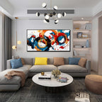Abstract Wall Art With Black Wood Frames Large Canvas Prints Modern Living Room Bedroom Home Office Wall Decor Framed Colorful Circle Abstract Picture Ready to Hang Size 30x60