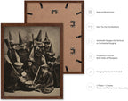 Poster Master Vintage Photograph Poster - Retro Halloween Print - Gift for Artist, Friend - Witches Cooking, Pointy Hats, Broomsticks, Black Magic - Wall Decor for Bedroom, 8x10 Brown Framed