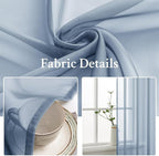 MIULEE Dusty Blue Sheer Curtains 54 X 108 Inches, 2 Panels | Solid Color - Image 3