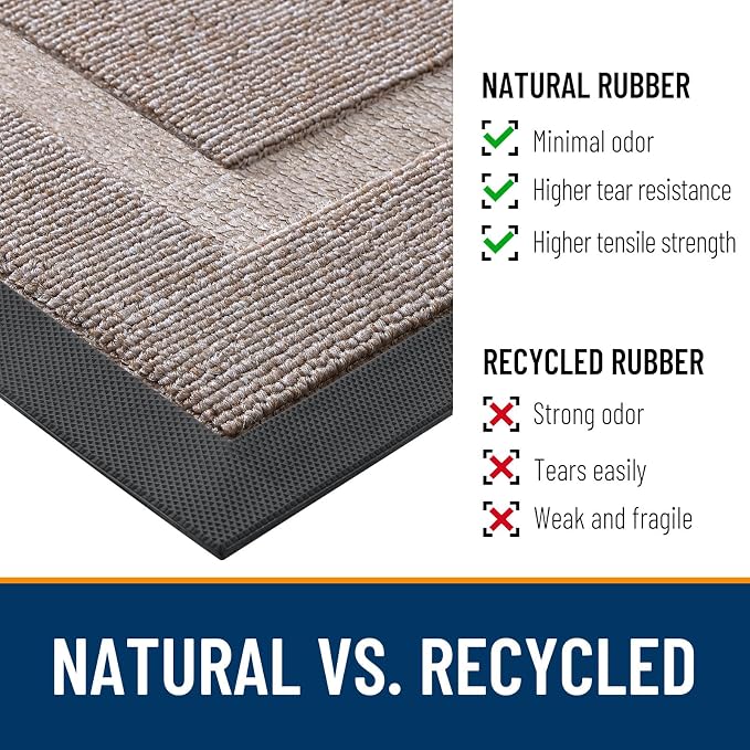 OLANLY Half Circle Front Door Mat Outside 59x34 All-Season Rubber Doormat | - Image 3