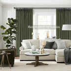 Olive Green Linen Curtains 45 Inches Long - Image 8
