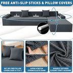 ZNSAYOTX Sectional Couch Covers, Stretch Jacquard Slipcovers - Image 3