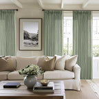 Sage Green Linen Curtains Pinch Pleated 84 Inches Long 2 Panels Set 40x84 | - Image 8