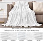 BEDELITE 3D Ribbed Jacquard White Fleece Twin Blanket - Image 7