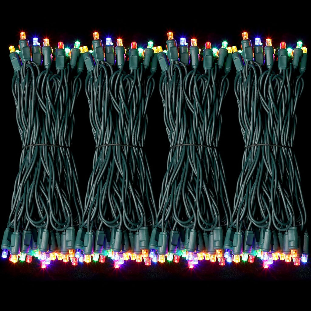 1200LED (24pk of 50L) String Lights, LED Christmas Lights, 6" SPACING,Green Wire, Multicolour