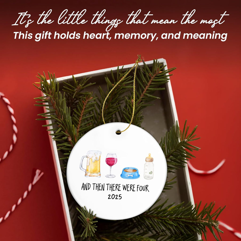 OASSIE New Mom Gifts for Women - Ceramic Christmas Ornaments 2025 - New Baby Gift Ideas, New Parents Gifts for Couples Dog Parents, Pregnancy Announcement, Baby Announcement Christmas Decorations