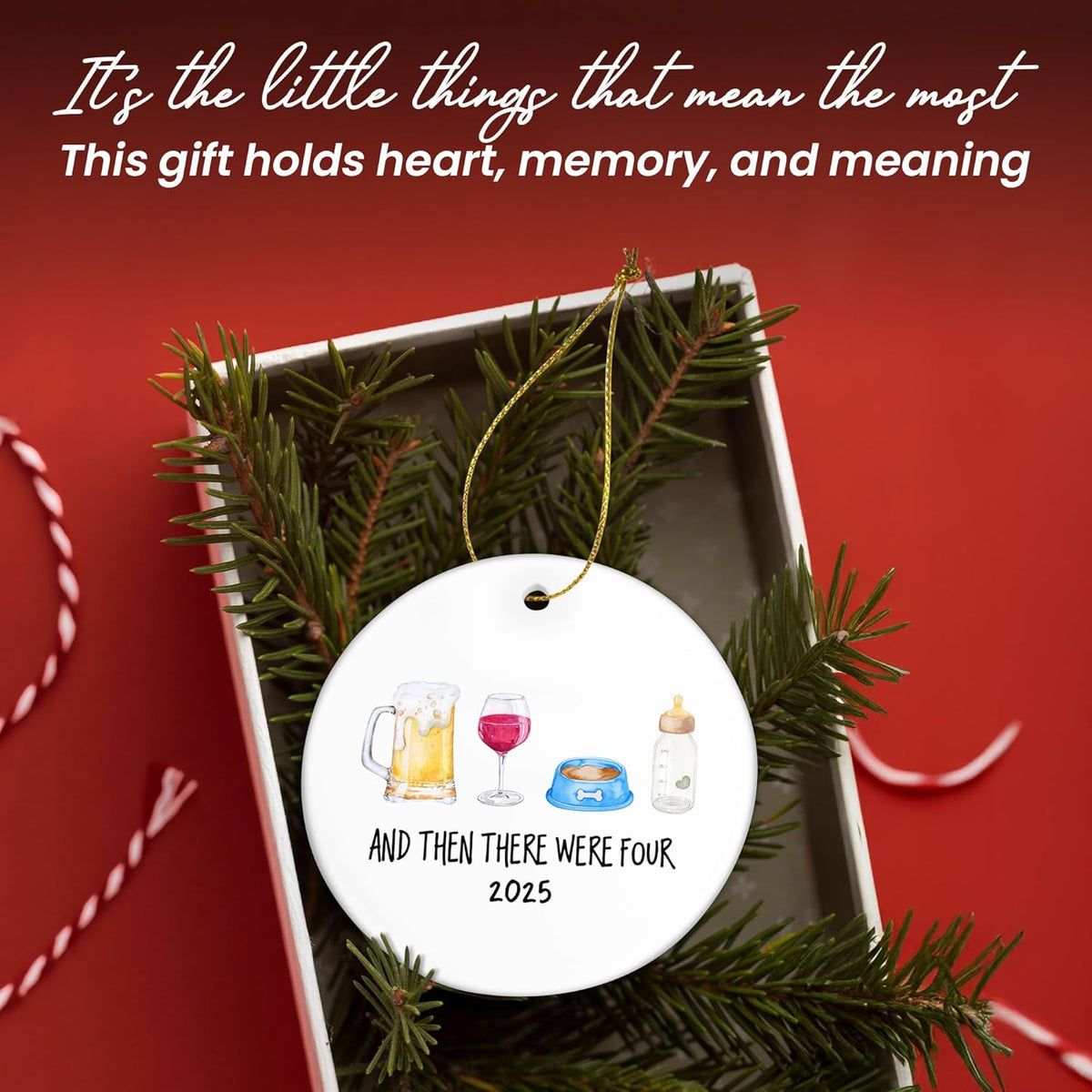 OASSIE New Mom Gifts for Women - Ceramic Christmas Ornaments 2025 - New Baby Gift Ideas, New Parents Gifts for Couples Dog Parents, Pregnancy Announcement, Baby Announcement Christmas Decorations