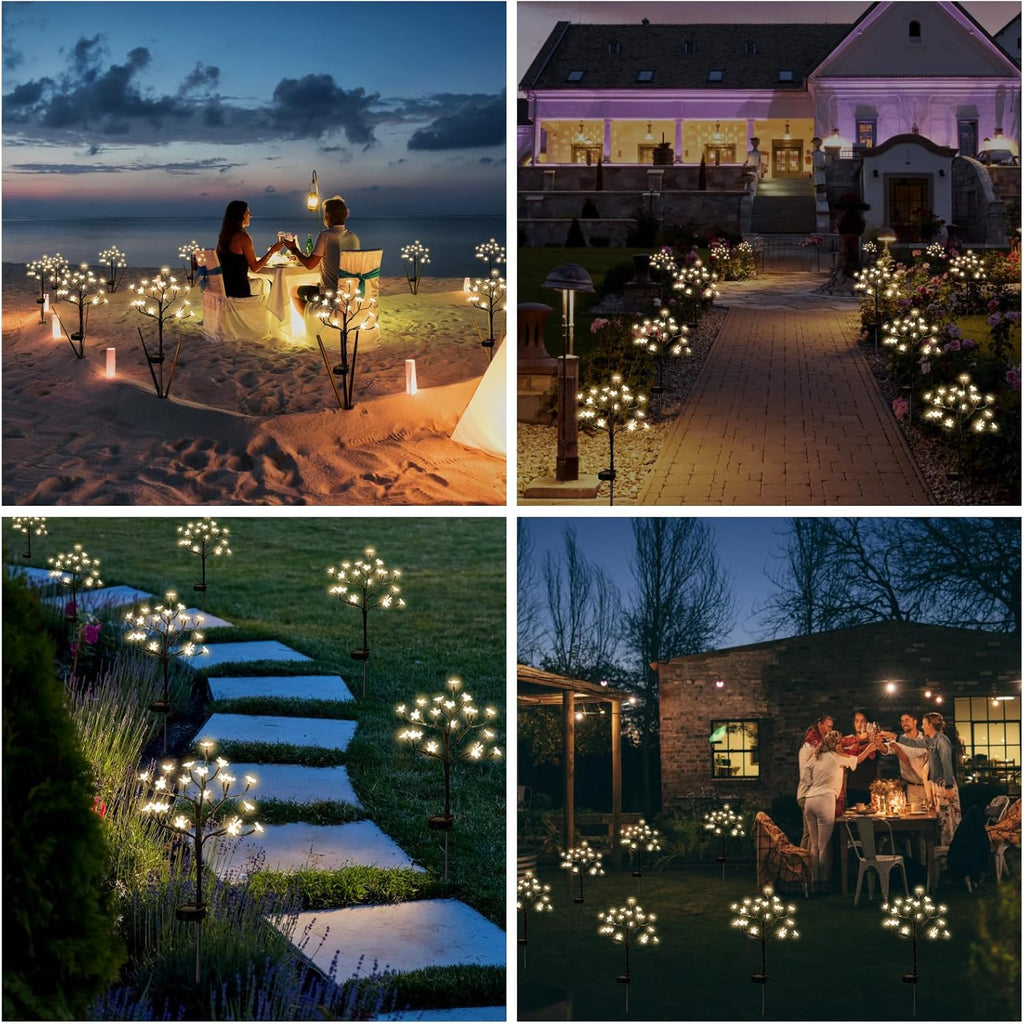Solar Garden Lights Garden Decor, Solar Flowers Lights Outdoor Decorative,2Pack 40LED Solar Lights Outdoor Garden Waterproof for Outside Yard,Lawn,Patio,Pathway Decorations Gardening Gifts