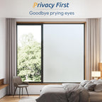 rabbitgoo Window Privacy Film, Frosted Glass Window Clings, Static Cling UV Heat Blocking Door Stickers for Home Bathroom, Removable Indoor Decal Coverings Day and Night, Pure, 11.8 x 78.7 Inches