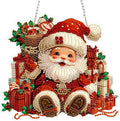 MEIYUDA Christmas Diamond Art Hanging Kits for Adult, Santa Claus Diamond Painting Hanging Kits Ornaments, DIY Special Shaped Rhinestone Window Pendants kit for Home Garden Wall Decor Gift