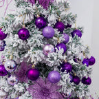 XmasExp 24ct Christmas Ball Ornaments Shatterproof Christmas Ornaments Set Decorations for Xmas Tree Balls Halloween Decorations 40mm/1.57” (1.57'', Purple)