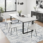 Area Rug Living Room: 3x5 Modern Washable Soft Carpet Blue Grey | - Image 9