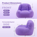 Homguava Bean Bag Chairs for Adults,Giant Beanbag Couch Adult Bean Bag Chair with Filler Included,Modern Lazy Sofa Comfy Chair for Living Room(Purple)