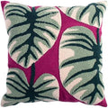 MOCOFO Canvas Embroidered Pillow Case Spring Embroidery Craft Modern Simple Sofa Office Pillow Pillow Case (Monstera, 18x18’’)