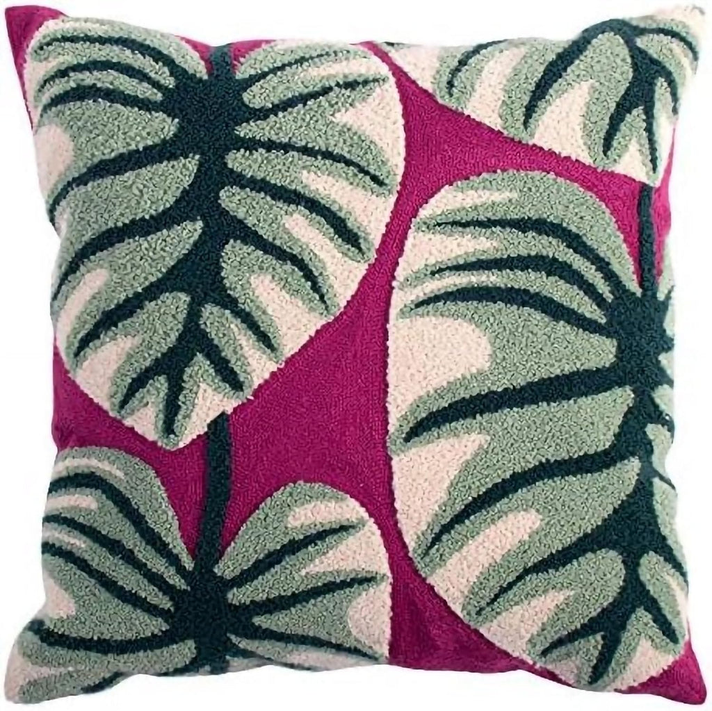 MOCOFO Canvas Embroidered Throw Pillow Cover with Flower Spring Embroidery Craft Modern Simple Sofa Office Pillow Pillow Case (Acorn, 18x18’’)