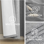Yakamok Dove Grey Linen Textured Curtains 72 Inches Long - Image 6
