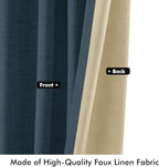 MIULEE 100% Blackout Linen Curtains 42 x 90 Inch Navy Blue 2 Panels | Thermal - Image 6