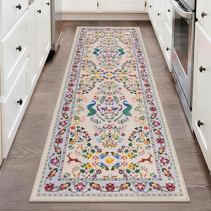 HEBE Hallway Runner Rug 2'x6', Washable Non Slip Kitchen Rug Runner | Soft Boho by HEBE