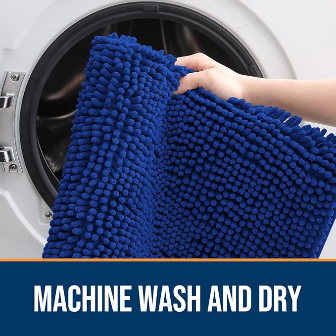 OLANLY Dog Door Mat for Muddy Paws 30x20, Super Absorbent Chenille Mud Mat | - Image 5