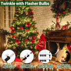 Clear Christmas Lights 50FT 200 Count Incandescent Bulbs Warm White Mini Lights with Black Wire for Christmas Tree, Garland, Wedding, Party, Home, Indoor & Outdoor Festival Decoration
